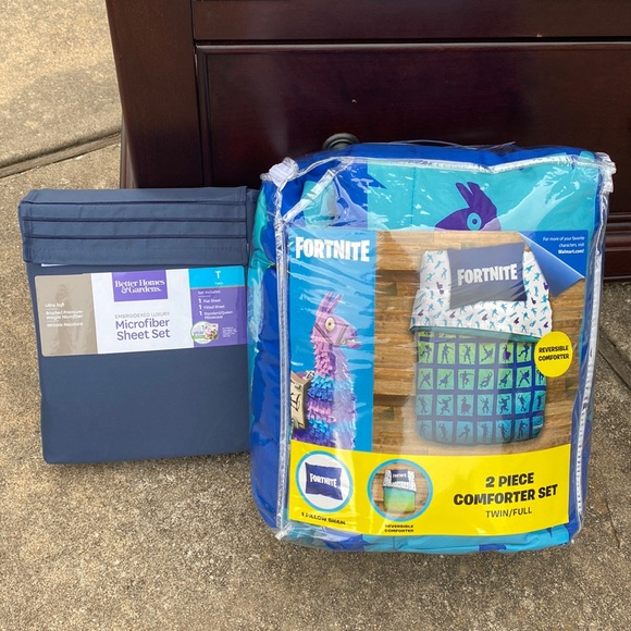 NEW Twin/Full 2 piece Fortnite Comforter Set/ twin sheet set - Picture 1 of 1